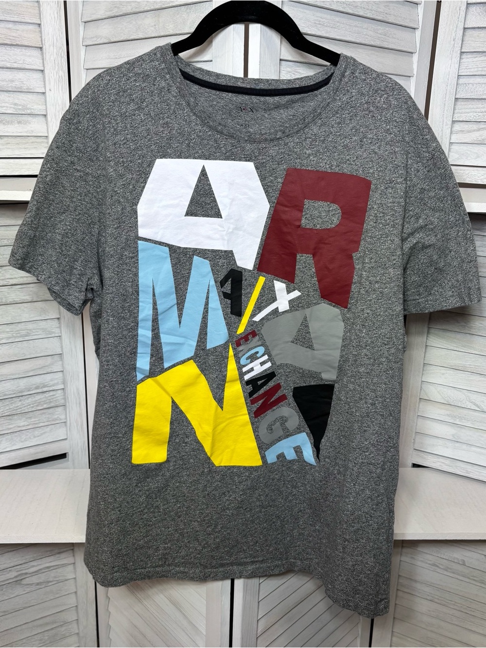 A|X Armani Exchange Men’s Graphic Logo T-Shirt Gray XXL